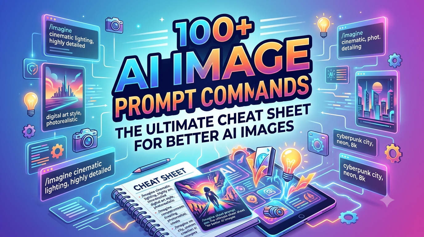 100+ AI Image Prompt Commands: The Ultimate Cheat Sheet for Better AI Images