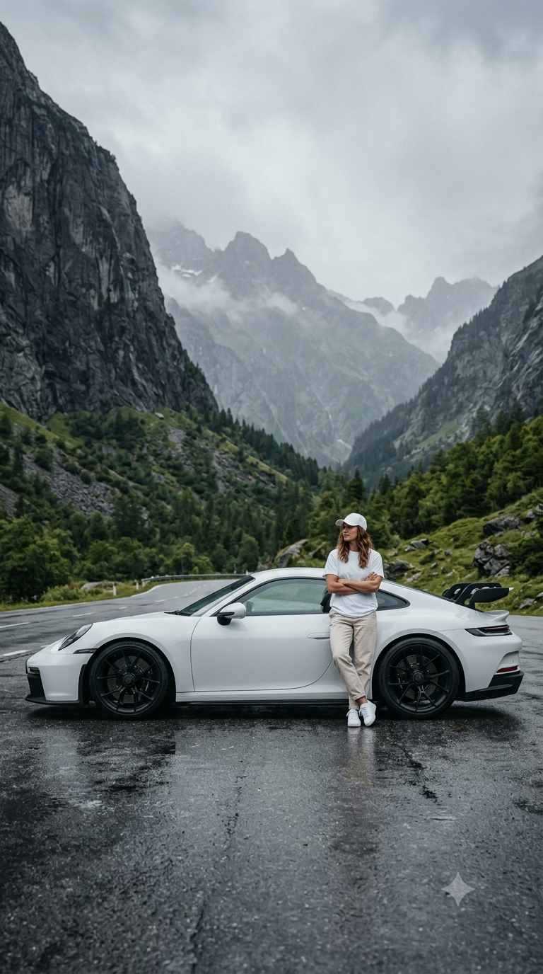Ultra-Realistic Luxury Sports Car Mountain Photography AI Pr